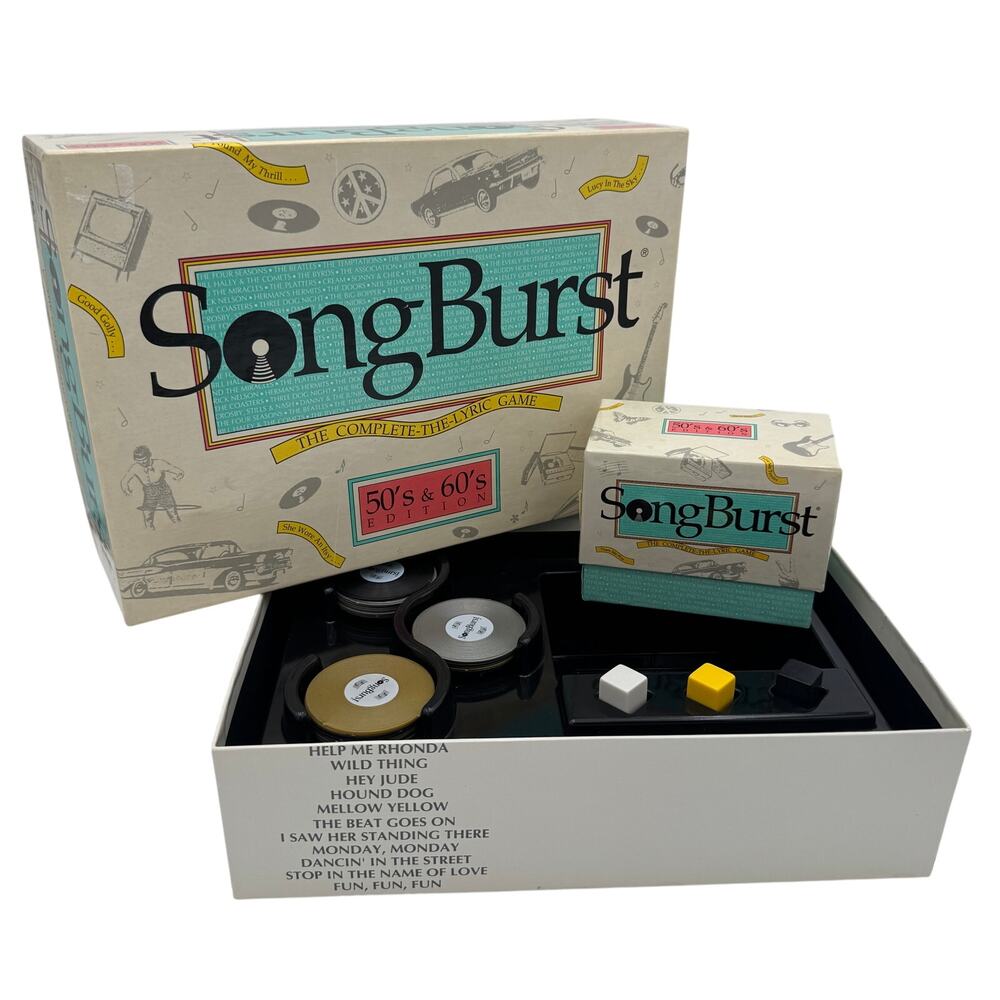 Vintage Songburst 50's and 60's Edition Board Game Complete